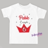 Camiseta Cumple Corona Rojo