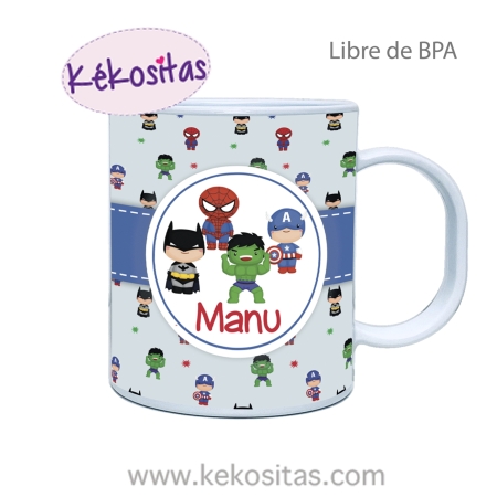 Taza Plástico Superhéroes