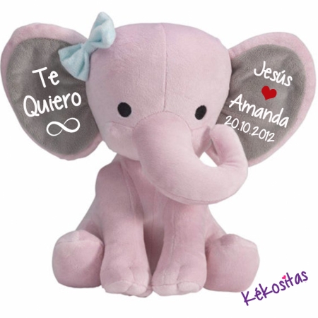 Elefante Enamorados Rosa